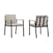 Armen Living Nofi Outdoor Patio Dining Chair in Charcoal Finish with Taupe Cushions and Teak Wood Accent Arms LCNOCHBE - alternate 1